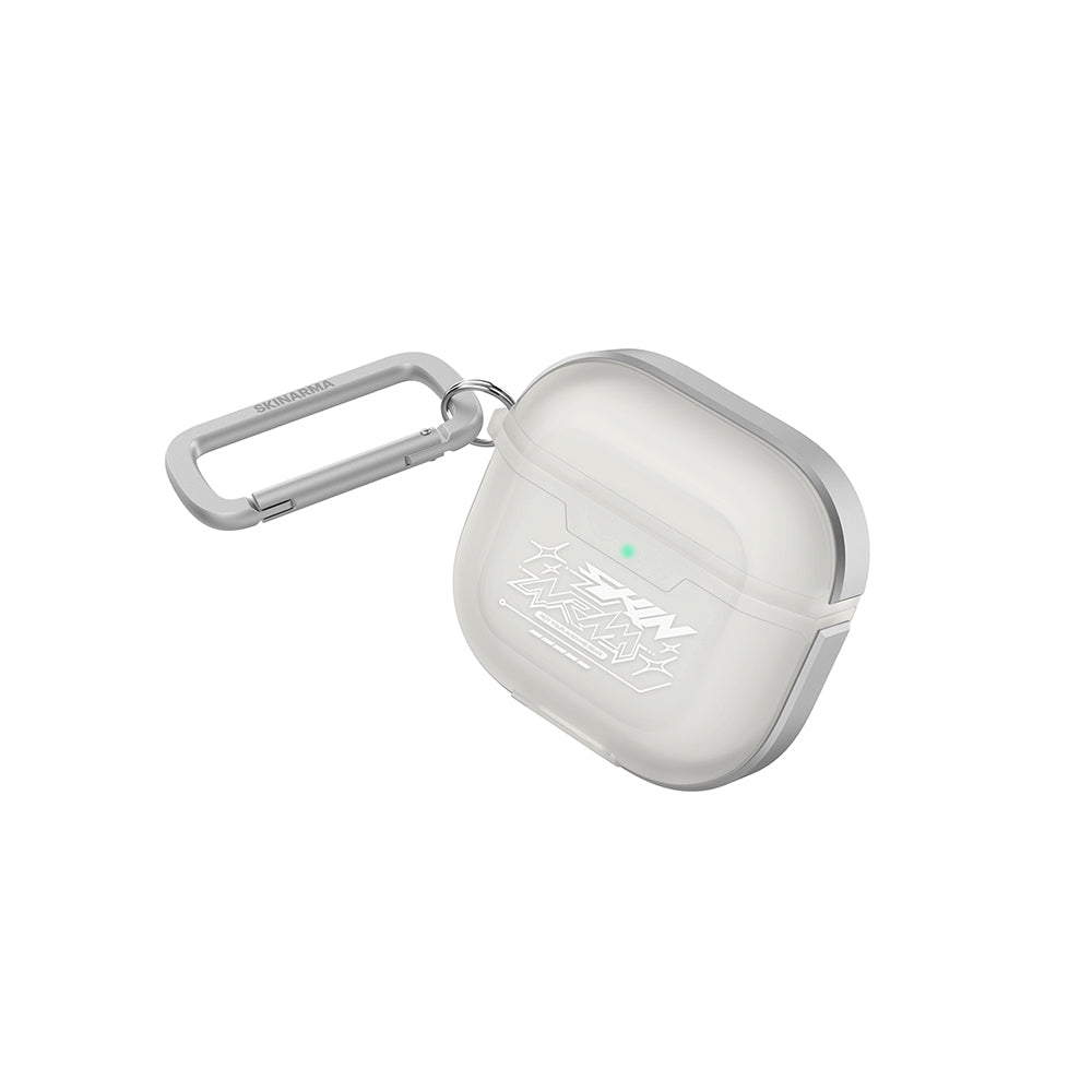 Airpods 4 Kılıf Skinarma Transparan Mat Tasarım Kinzoku Kılıf Beyaz