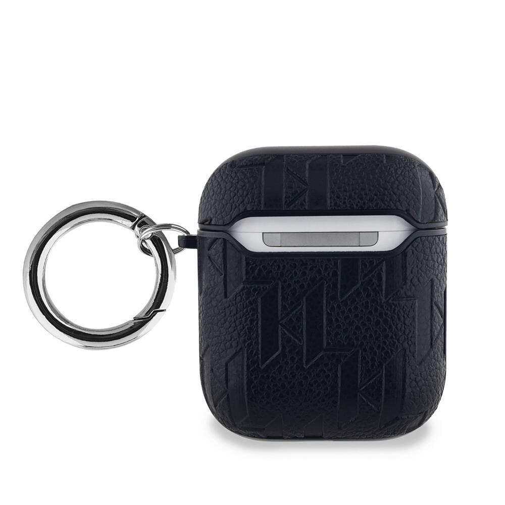 Airpods Kılıf Karl Lagerfeld Orjinal Lisanslı Monogram Silikon Kılıf Siyah