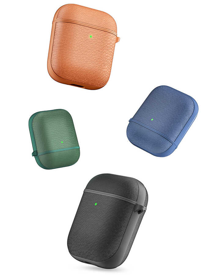 Airpods Kılıf Wiwu Calfskin Kılıf Siyah