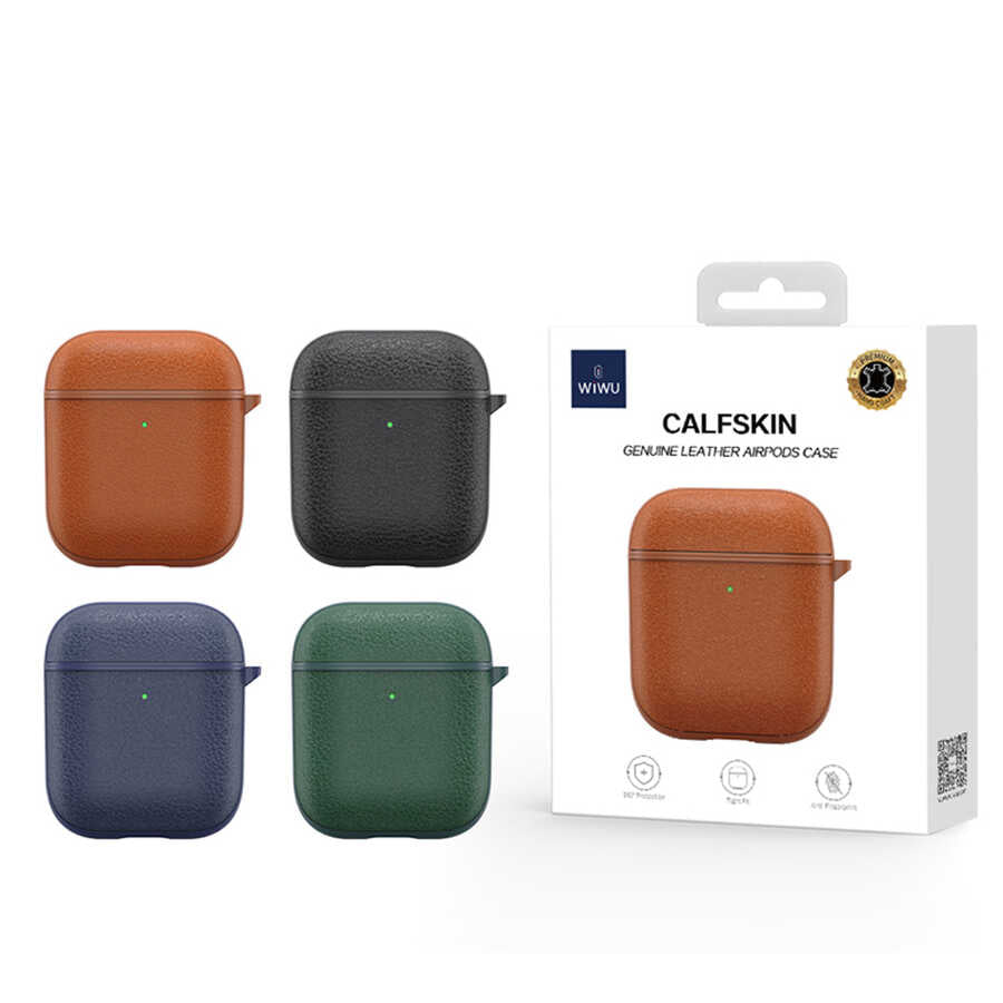 Airpods Kılıf Wiwu Calfskin Kılıf Yeşil