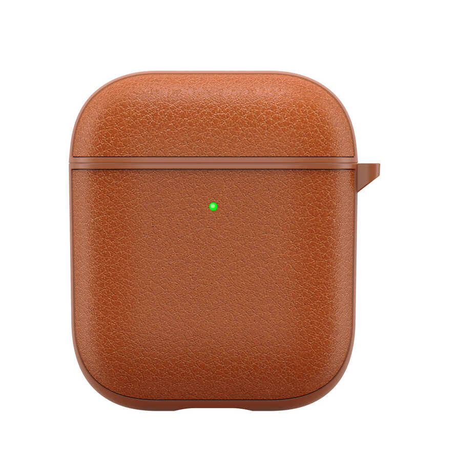 Airpods Kılıf Wiwu Calfskin Kılıf Kahverengi