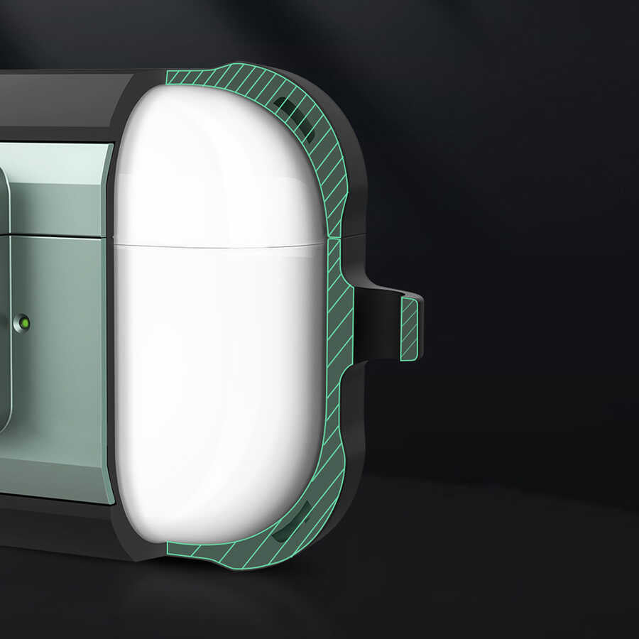 Airpods Kılıf Wiwu Mecha Kılıf Siyah-Mavi