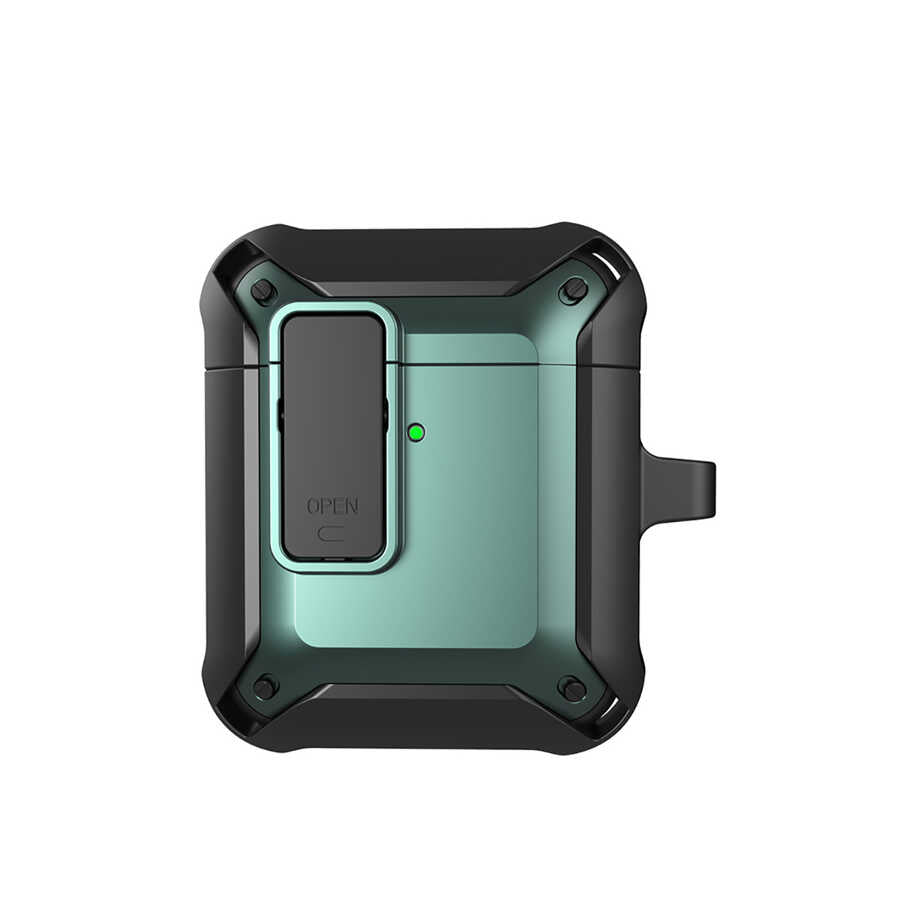 Airpods Kılıf Wiwu Mecha Kılıf Siyah-Yeşil