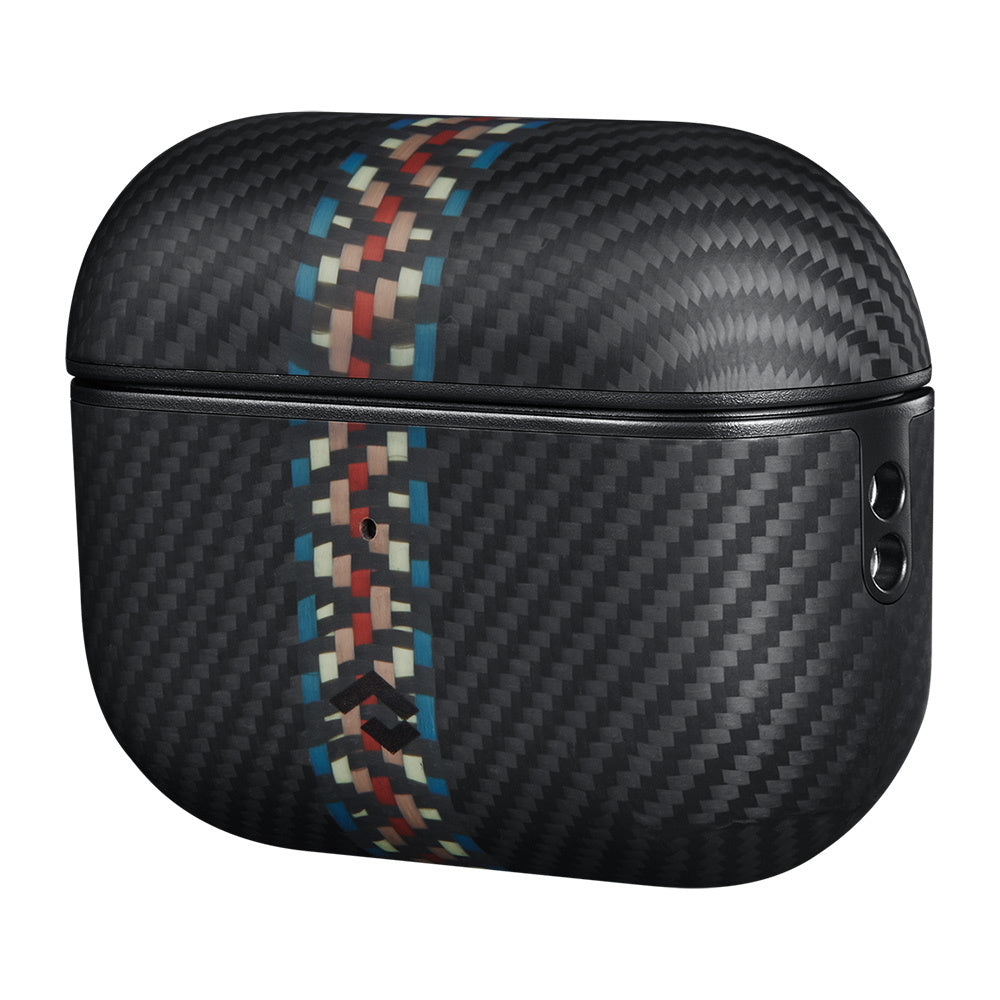 Airpods Pro 2 Kılıf Magsafe Şarj Özellikli 600D Aramid Fiber Pitaka Orchestra Serisi Rhapsody Kılıf Siyah-Mavi