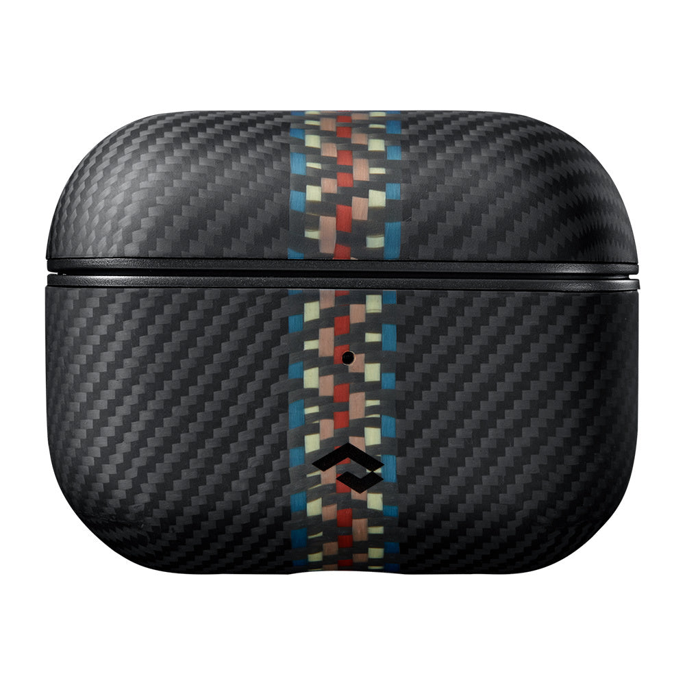 Airpods Pro 2 Kılıf Magsafe Şarj Özellikli 600D Aramid Fiber Pitaka Orchestra Serisi Rhapsody Kılıf Siyah-Mavi