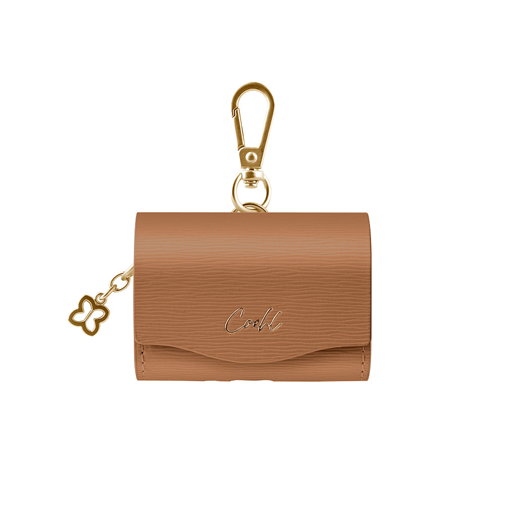 Apple Airpods Pro 2 Kılıf PU Deri Çanta Tasarımlı Coehl Mirelle Serisi Kapak Kahverengi