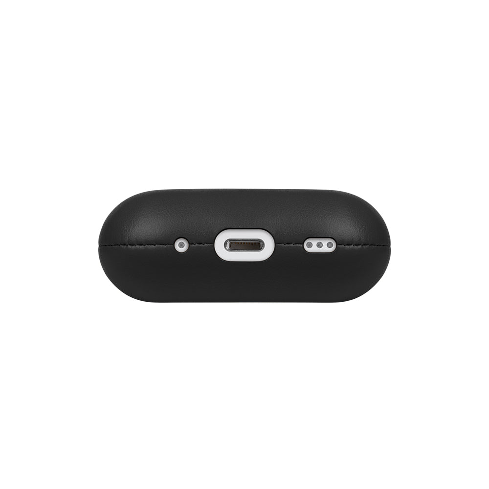 Apple AirPods Pro 2 Kılıf Qi M-Safe Şarj Özellikli Native Union RE Classic Serisi Suni Deri Kapak Siyah