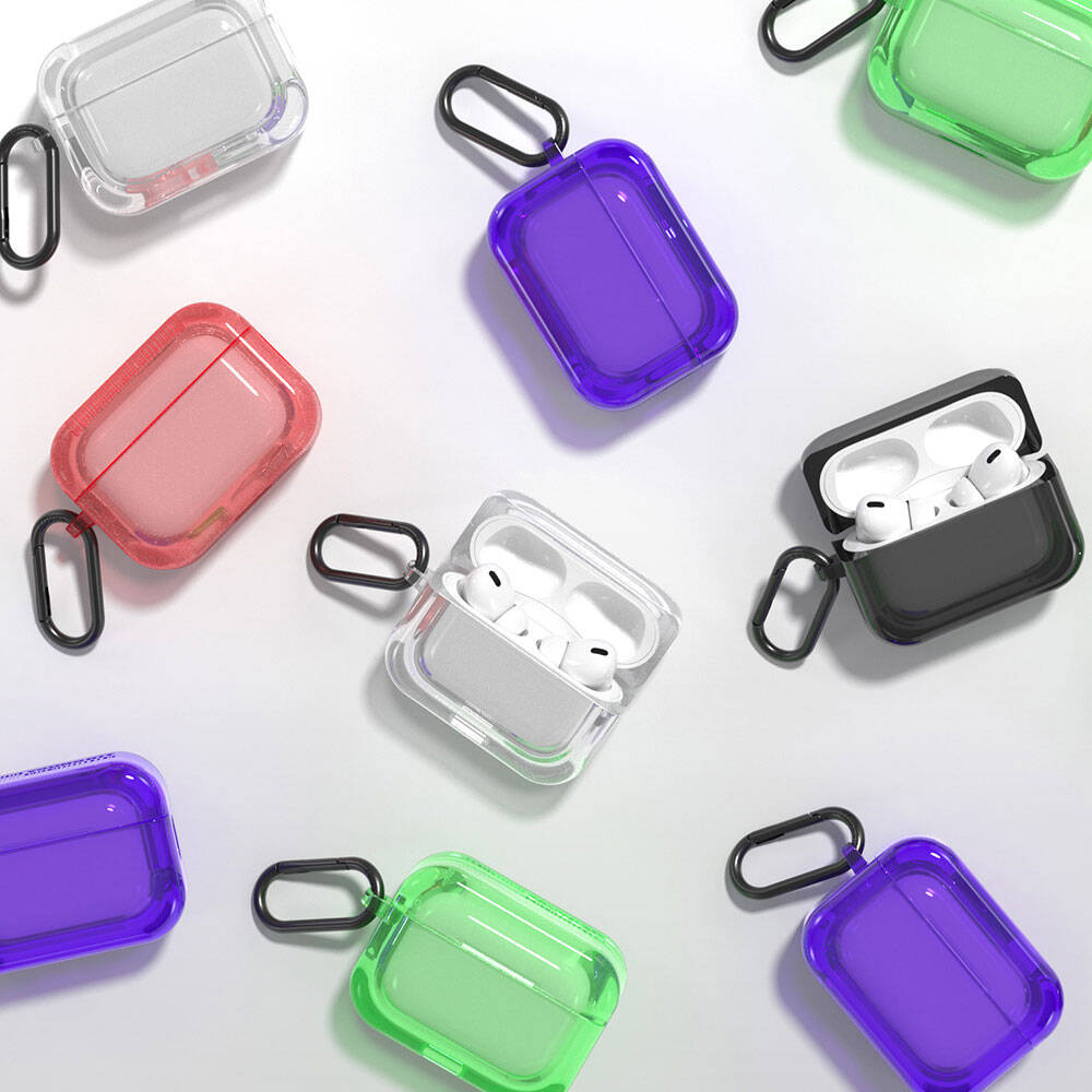 Airpods Pro 2 Kılıf Saydam Jelly Tasarımlı Youngkit Candy Serisi Kılıf Kırmızı