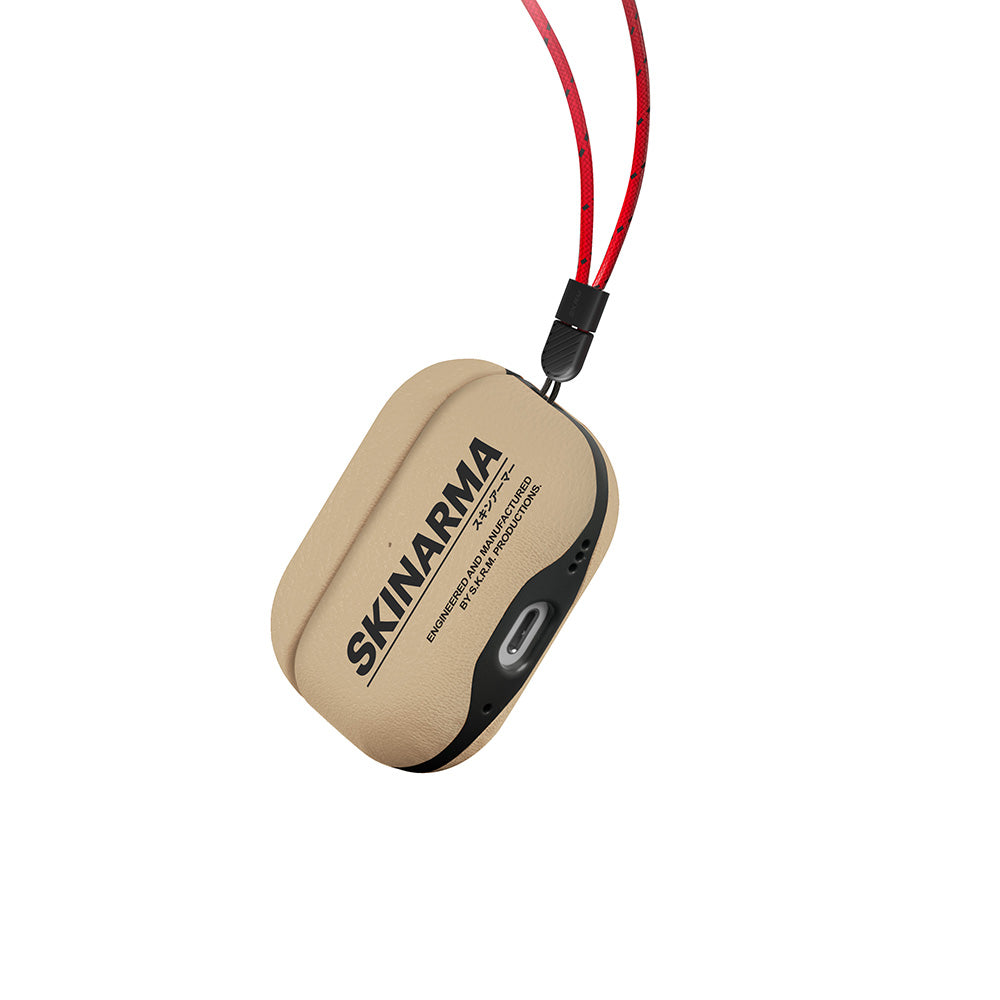 Airpods Pro 2 Kılıf SkinArma PU Deri Tasarım Spunk Kılıf Krem