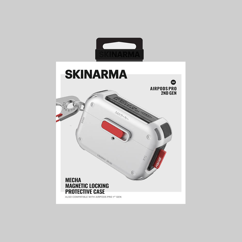 Apple AirPods Pro 2 Kılıf SkinArma Magnetik Kilitli Airbagli Tasarım Mecha Kılıf Gold