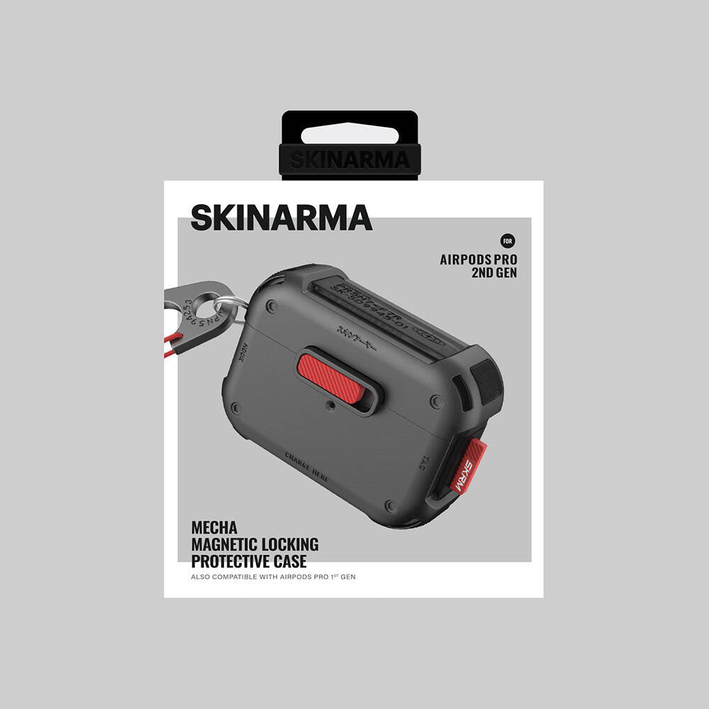 Apple AirPods Pro 2 Kılıf SkinArma Magnetik Kilitli Airbagli Tasarım Mecha Kılıf Gold