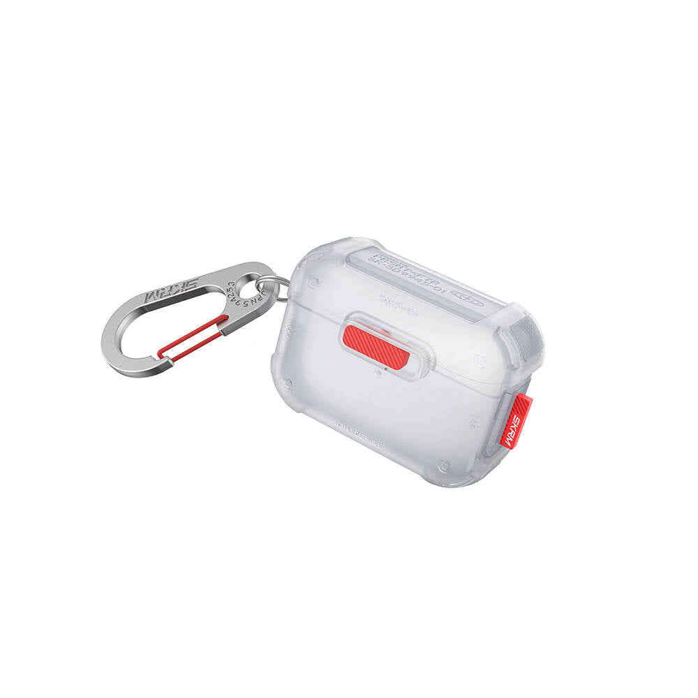 AirPods Pro 2 Kılıf SkinArma Magnetik Kilitli Airbagli Tasarım Mecha Kılıf Transparan Beyaz
