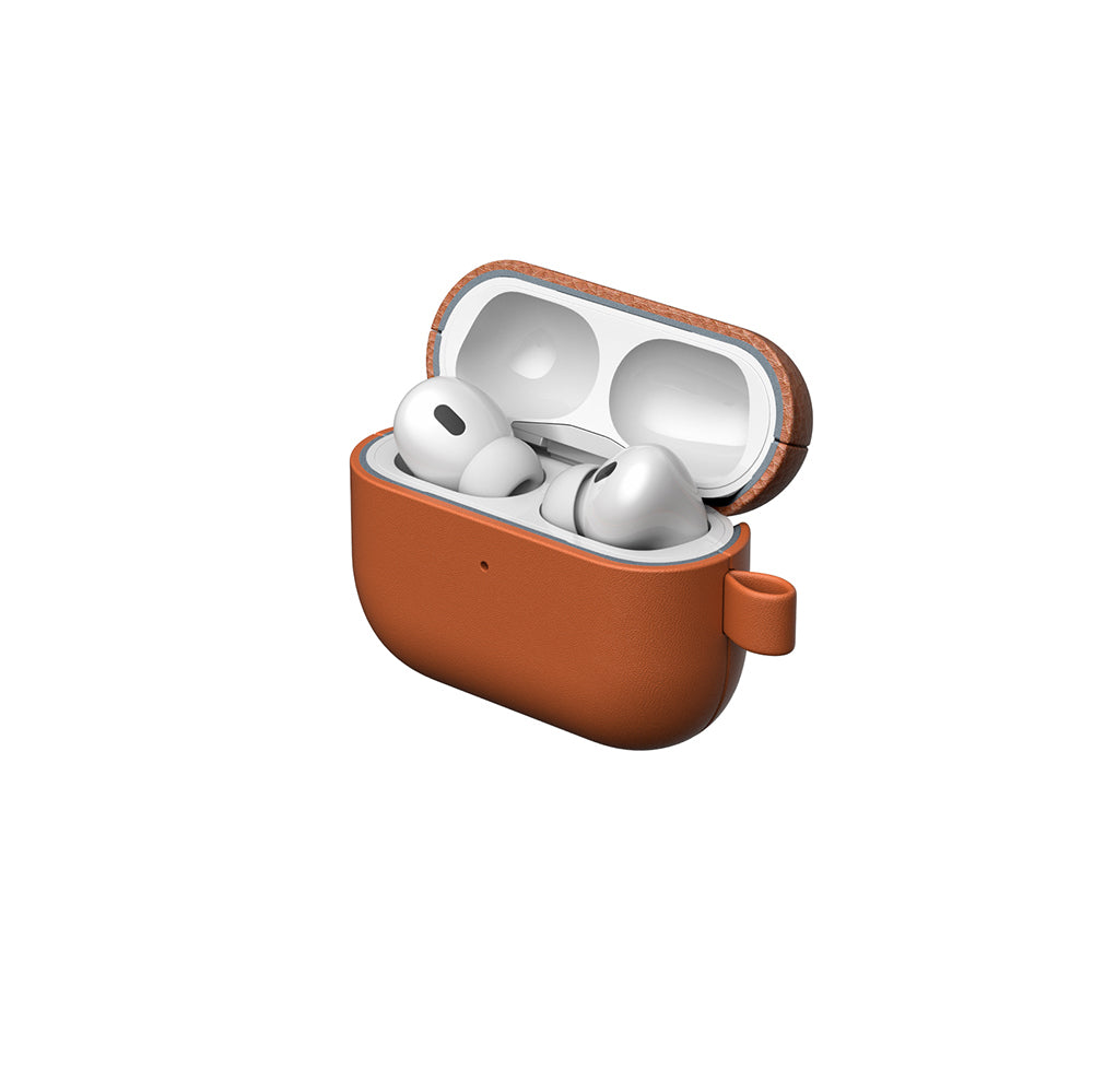 Apple AirPods Pro 3 Amazingthing Glamour Classique Serisi Deri Tasarımlı Kapak Kahverengi
