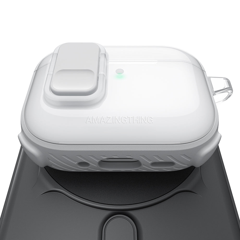 Apple Airpods Pro 3 Amazingthing Kilit Tasarımlı Airbagli Titan Pro Serisi Kapak Beyaz