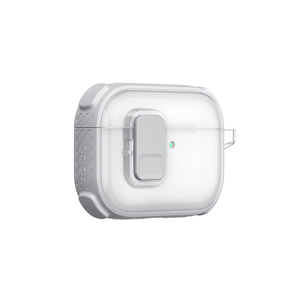 Apple Airpods Pro 3 Amazingthing Kilit Tasarımlı Airbagli Titan Pro Serisi Kapak Beyaz
