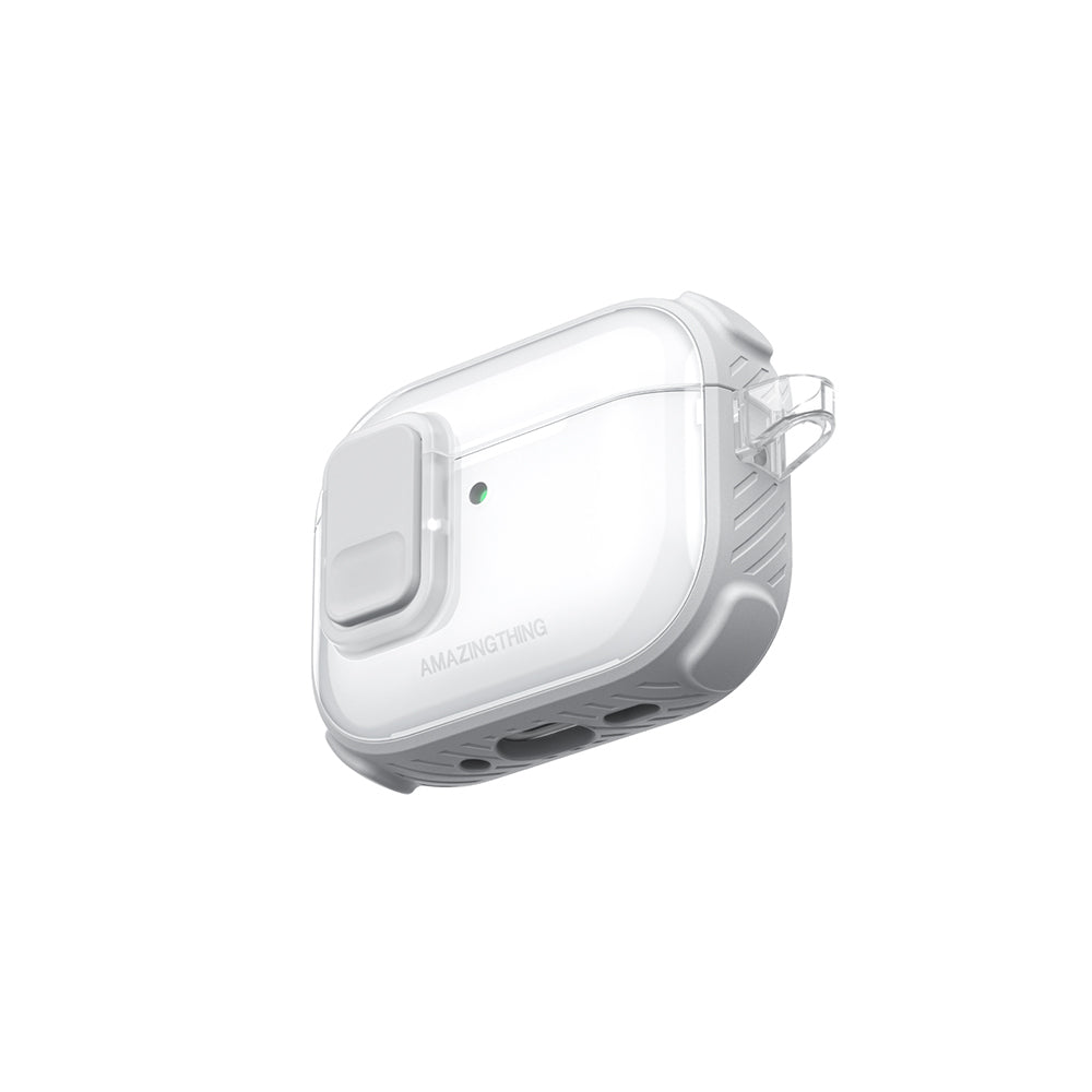 Apple Airpods Pro 3 Amazingthing Kilit Tasarımlı Airbagli Titan Pro Serisi Kapak Beyaz