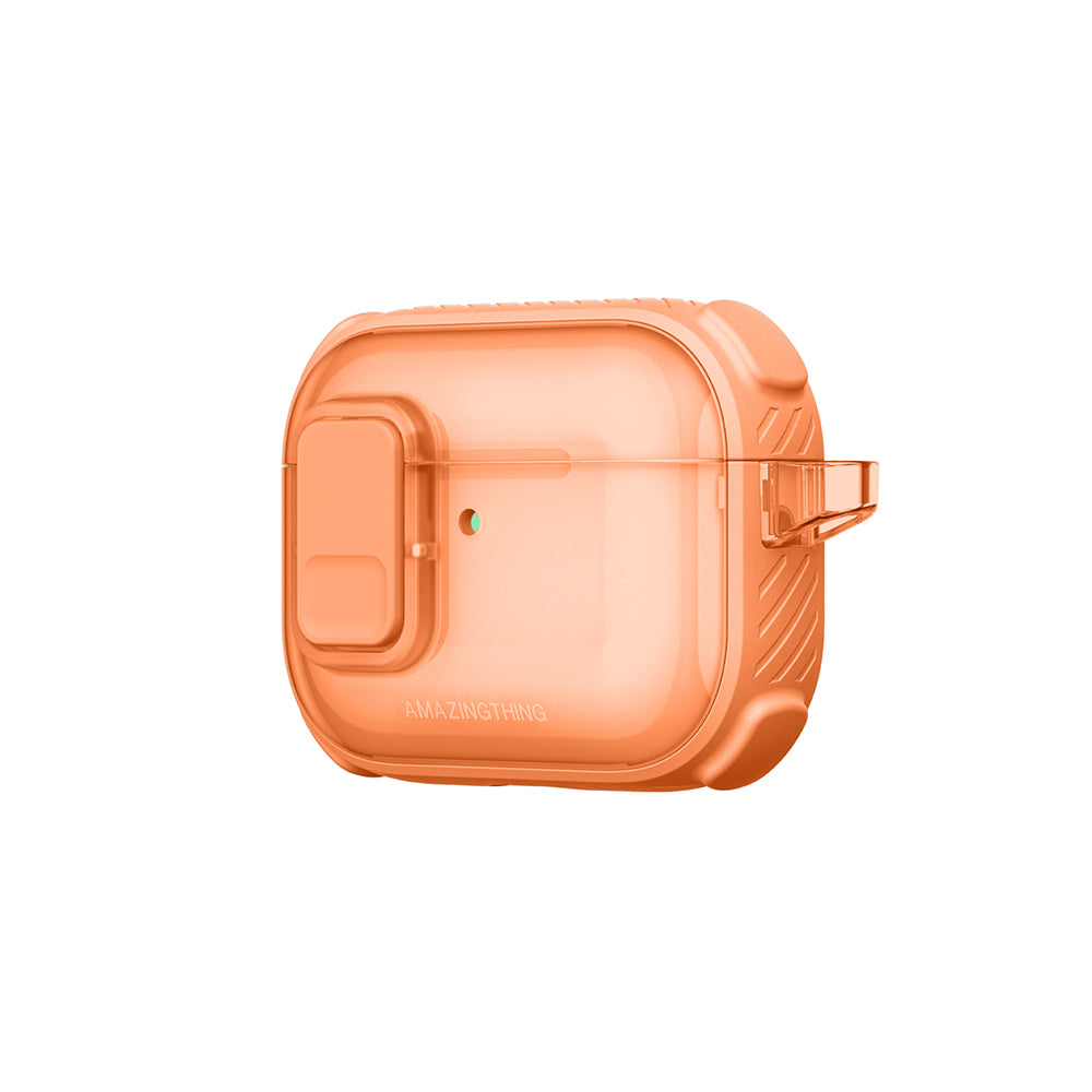 Apple Airpods Pro 3 Amazingthing Kilit Tasarımlı Airbagli Titan Pro Serisi Kapak Turuncu