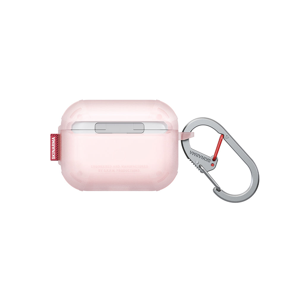 Apple Airpods Pro 3 Kılıf Airbagli Yivli Köşe Kilit Tasarımlı 360 Derece Koruma Skinarma Mecha LE Kılıf Açık Pembe