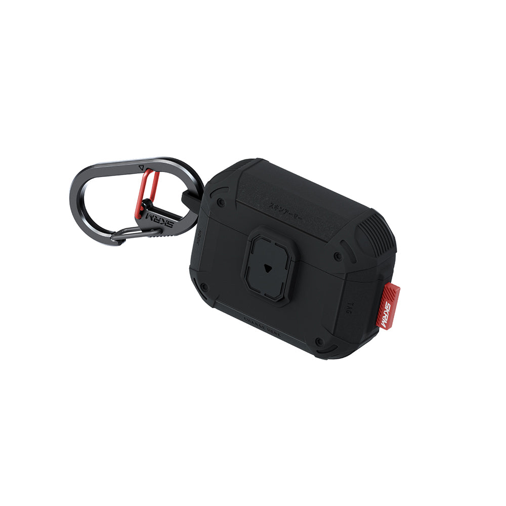 Apple Airpods Pro 3 Kılıf Airbagli Yivli Köşe Kilit Tasarımlı 360 Derece Koruma Skinarma Mecha LE Kılıf Siyah