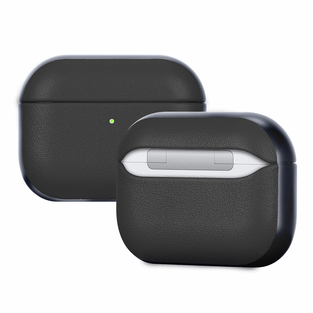 Apple AirPods Pro 3 Kılıf M-Safe Şarj Özellikli Mutural Poying Serisi Deri Tasarımlı Kapak Siyah
