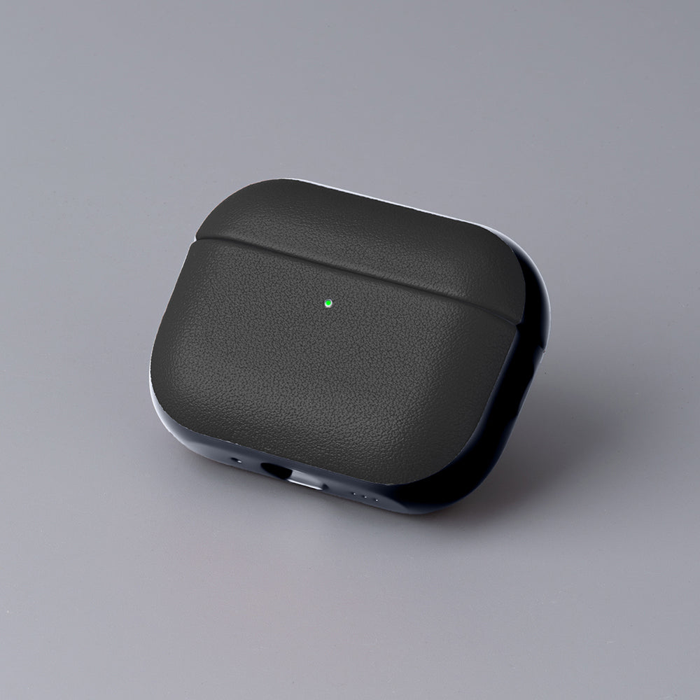 Apple AirPods Pro 3 Kılıf M-Safe Şarj Özellikli Mutural Poying Serisi Deri Tasarımlı Kapak Siyah