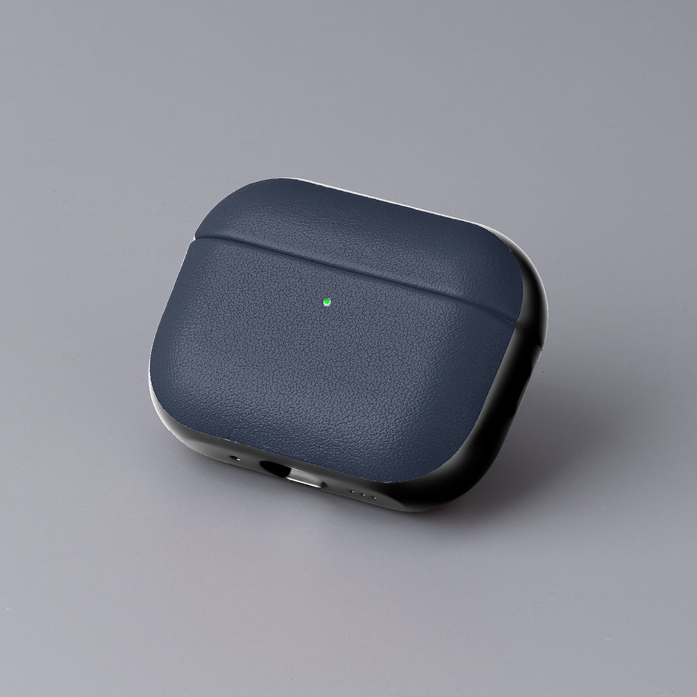 Apple AirPods Pro 3 Kılıf M-Safe Şarj Özellikli Mutural Poying Serisi Deri Tasarımlı Kapak Lacivert