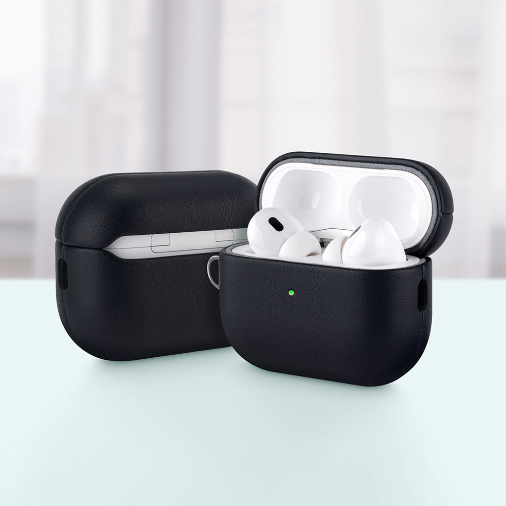 Apple AirPods Pro 3 Kılıf M-Safe Şarj Özellikli Mutural Yahu Serisi Deri Tasarımlı Kapak Lacivert