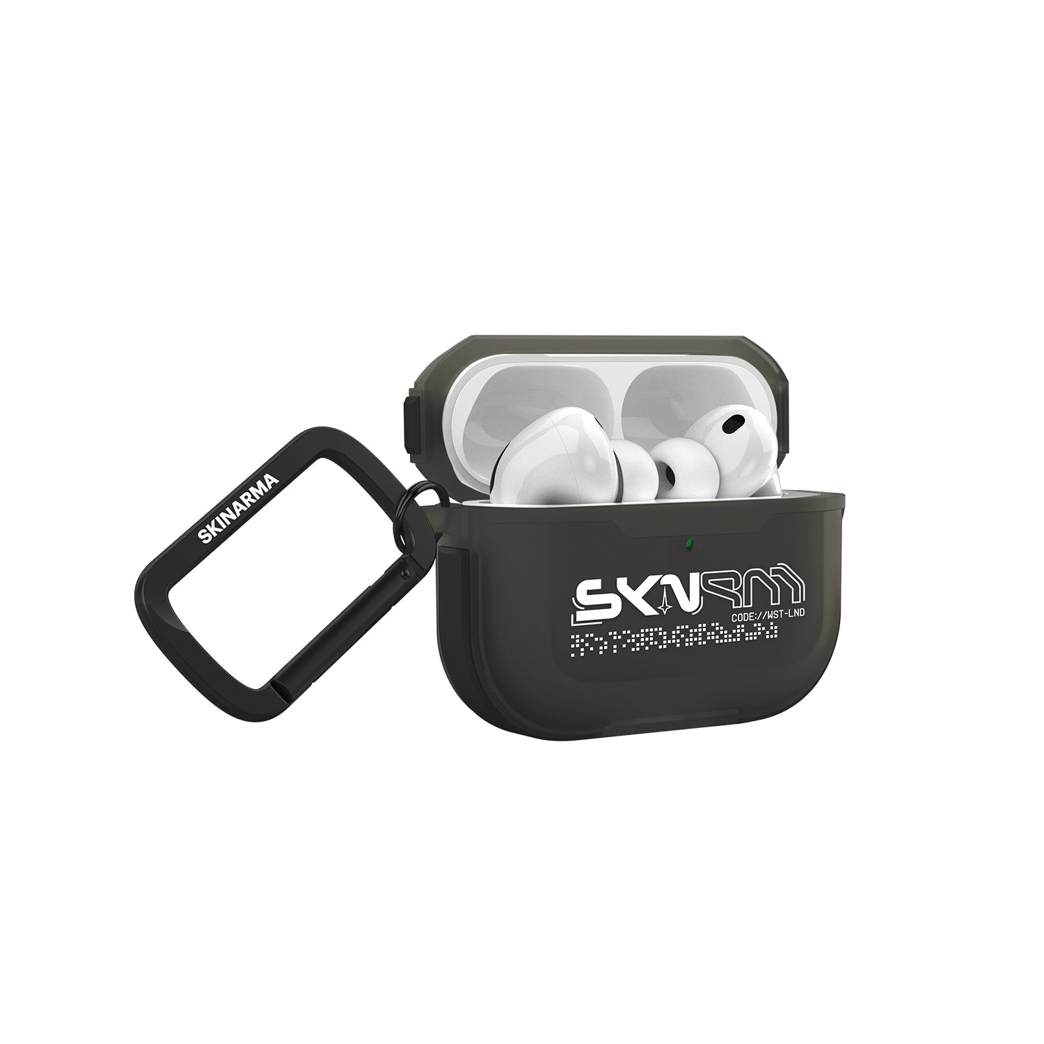 Apple Airpods Pro 3 Kılıf Skinarma Transparan Mat Tasarım Kinzoku Kılıf Beyaz