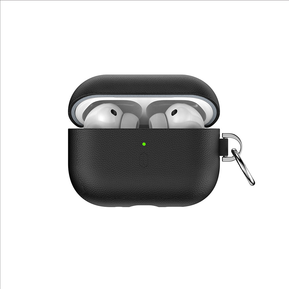 Apple AirPods Pro 3 Wiwu HC-201 Parmak İzi Bırakmayan Deri Kılıf Siyah