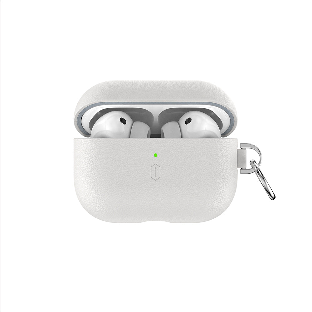 Apple AirPods Pro 3 Wiwu HC-201 Parmak İzi Bırakmayan Deri Kılıf Bej