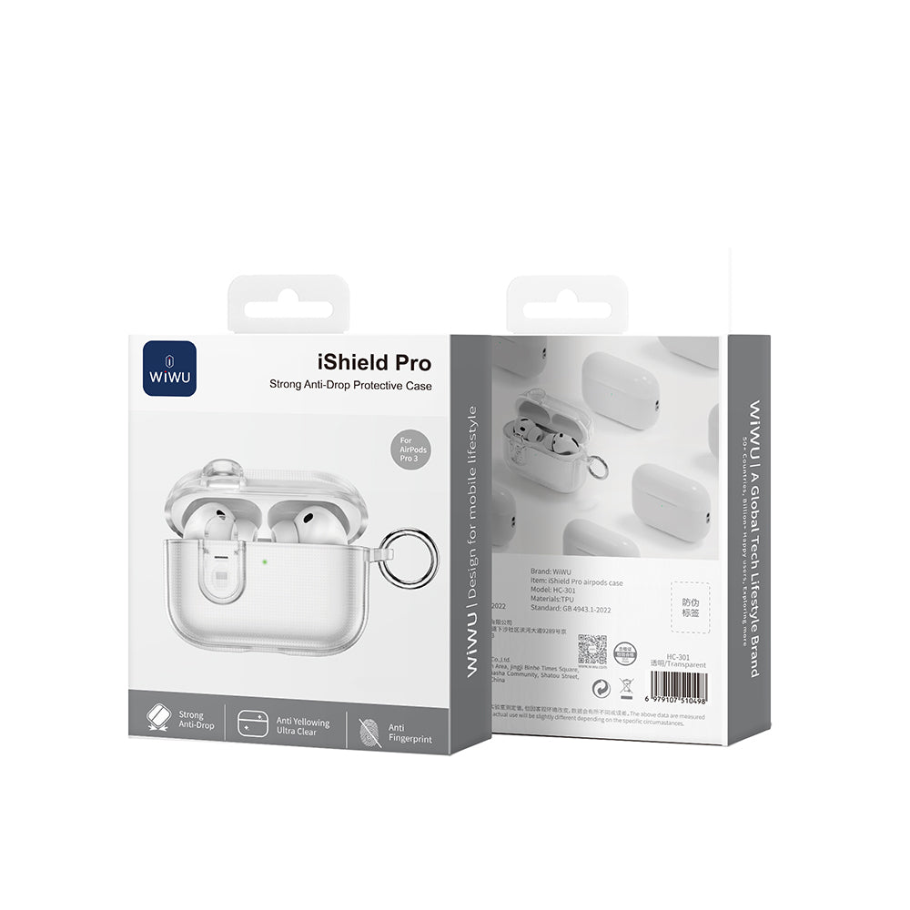 Apple Airpods Pro 3 Wiwu iShield Pro HC-301 Airbag Tasarımlı Parmak İzi Bırakmayan Kılıf Şeffaf