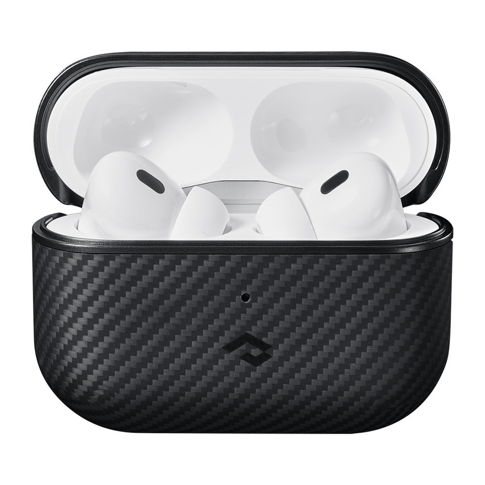 Airpods Pro Kılıf Magsafe Şarj Özellikli 600D Aramid Fiber Pitaka Classic Serisi Black-Grey Twill Kılıf Siyah-Gri