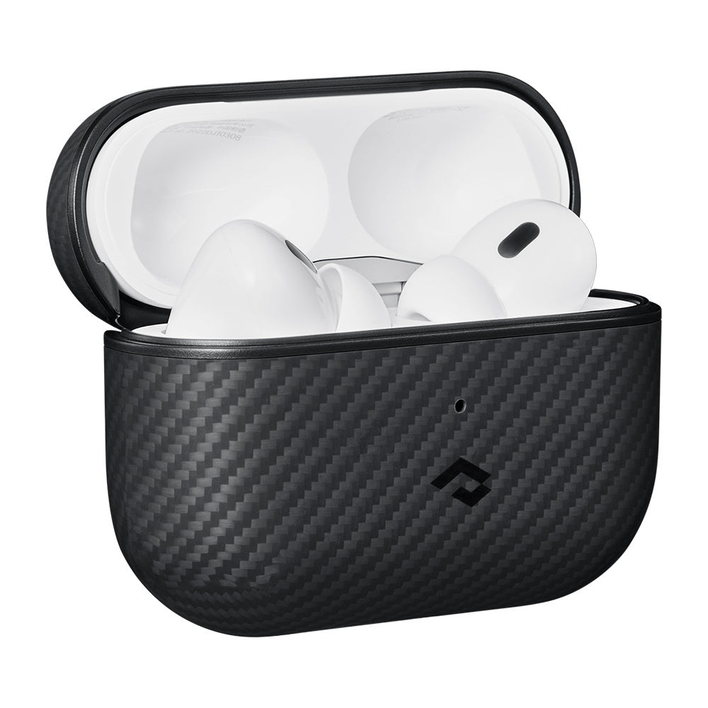 Airpods Pro Kılıf Magsafe Şarj Özellikli 600D Aramid Fiber Pitaka Classic Serisi Black-Grey Twill Kılıf Siyah-Gri