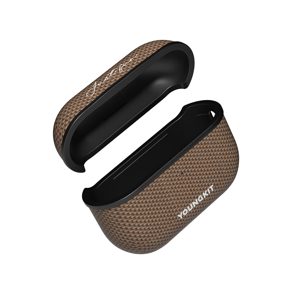 Apple Airpods Pro Kılıf Magsafe Şarj Özellikli Aramid Fiber Youngkit 1500D Kevlar Extreme Wing Serisi Kapak Gold