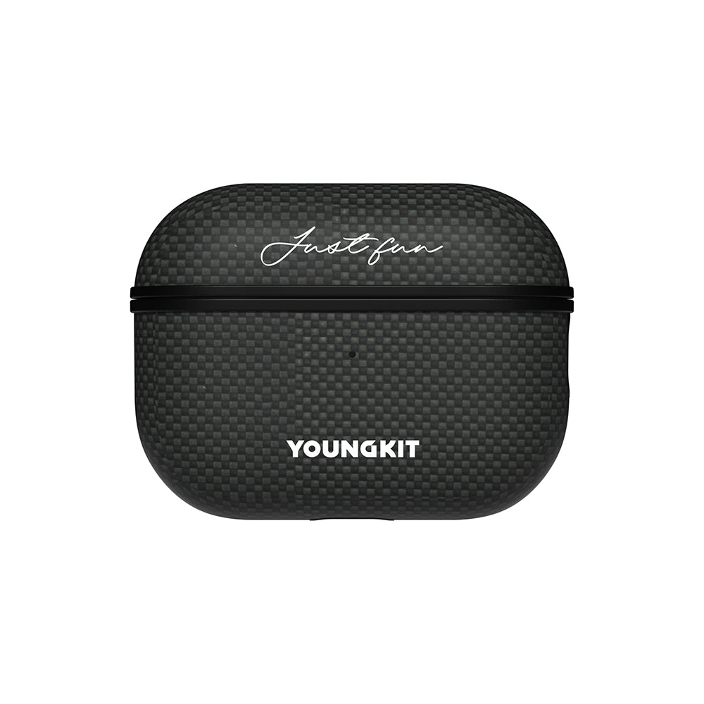 Apple Airpods Pro Kılıf Magsafe Şarj Özellikli Aramid Fiber Youngkit 1500D Kevlar Extreme Wing Serisi Kapak Siyah