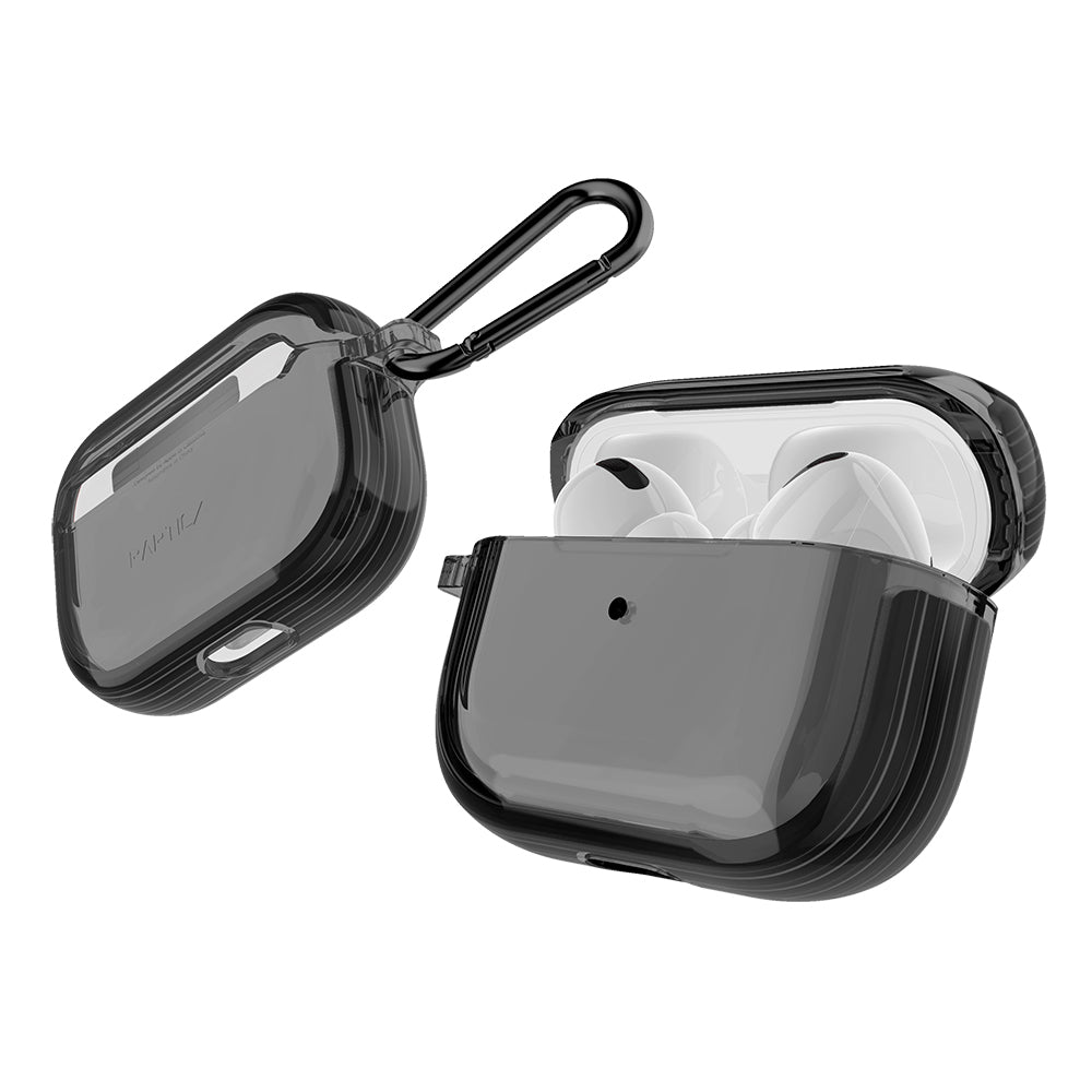 Airpods Pro Raptic Clear Serisi Askı Aparatlı Kulaklık Kılıfı Siyah
