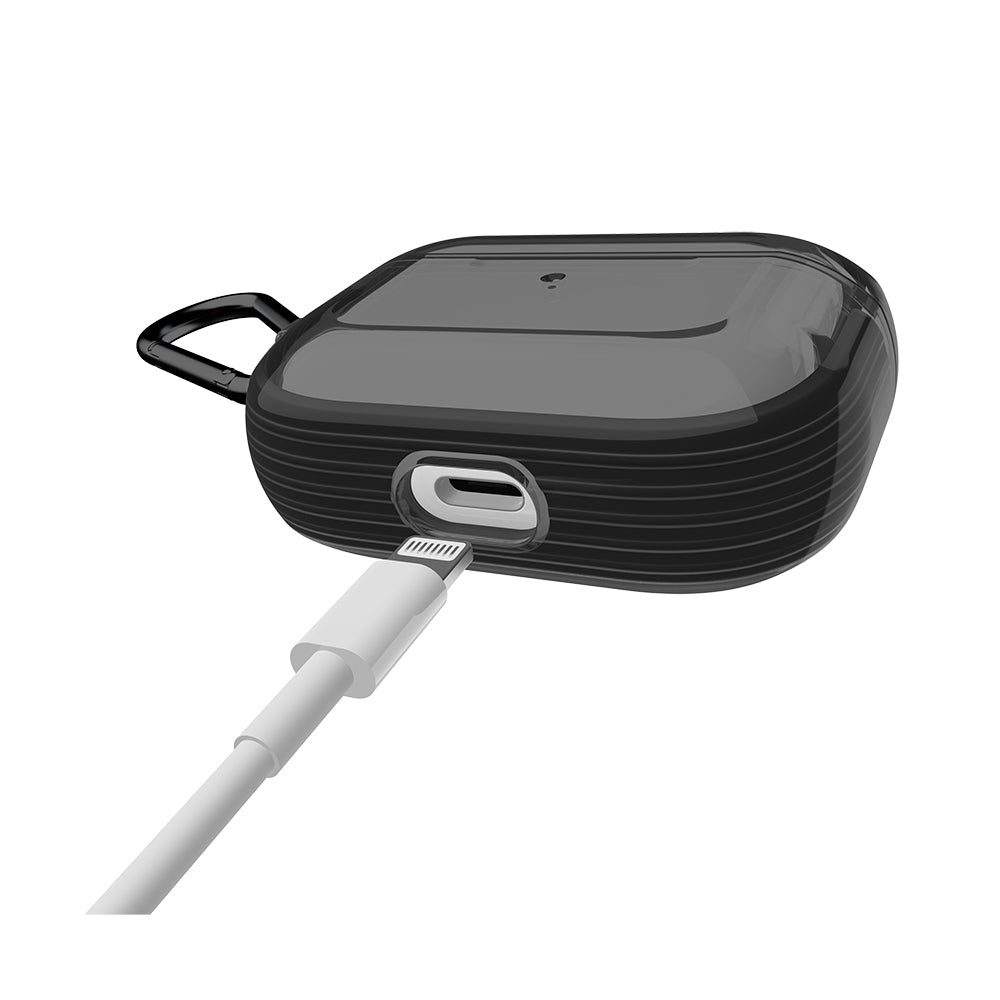 Airpods Pro Raptic Clear Serisi Askı Aparatlı Kulaklık Kılıfı Siyah
