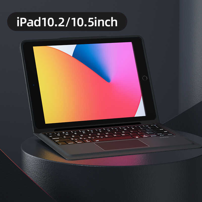 iPad 10.2 2021 (9.Nesil) Benks Multifunctional Kablosuz Klavyeli Kılıf Siyah