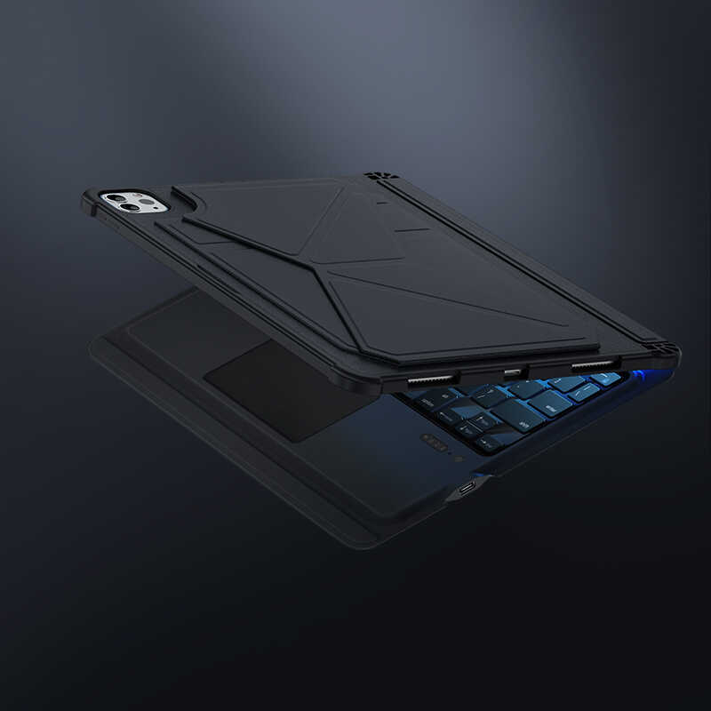 iPad 10.2 2021 (9.Nesil) Benks Multifunctional Kablosuz Klavyeli Kılıf Siyah