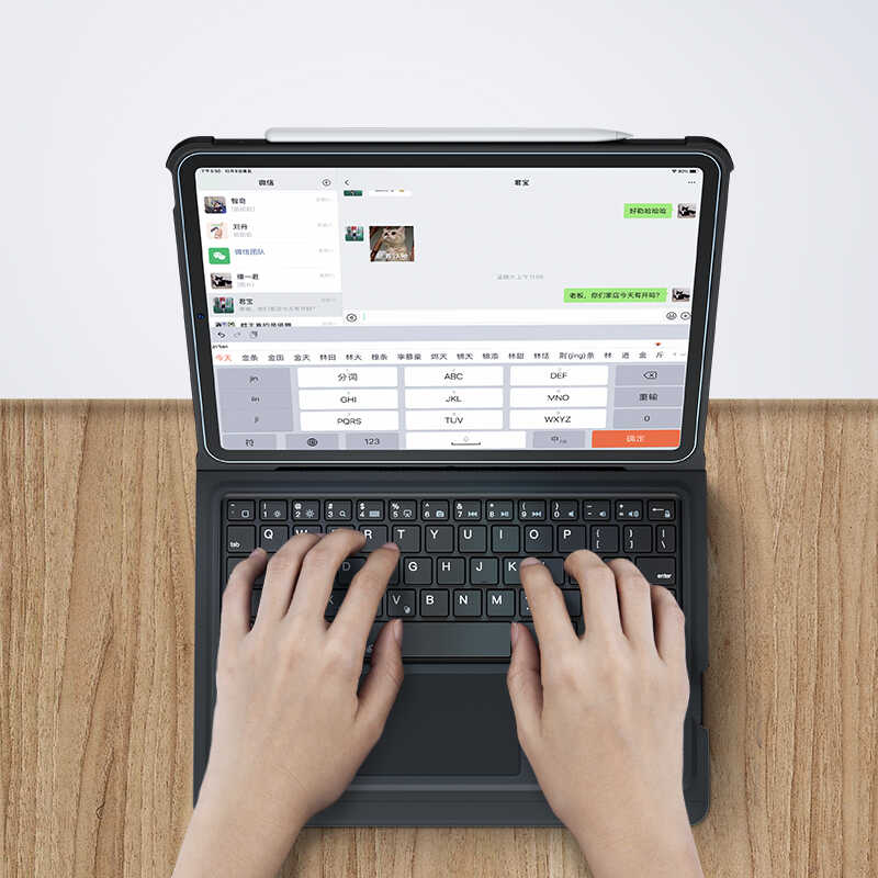 iPad 10.2 2021 (9.Nesil) Benks Multifunctional Kablosuz Klavyeli Kılıf Siyah