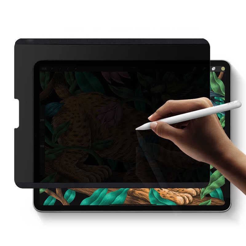 iPad 10.2 2021 (9.Nesil) Wiwu iPrivacy Magnetik Paper Like Hayalet Ekran Koruyucu Siyah