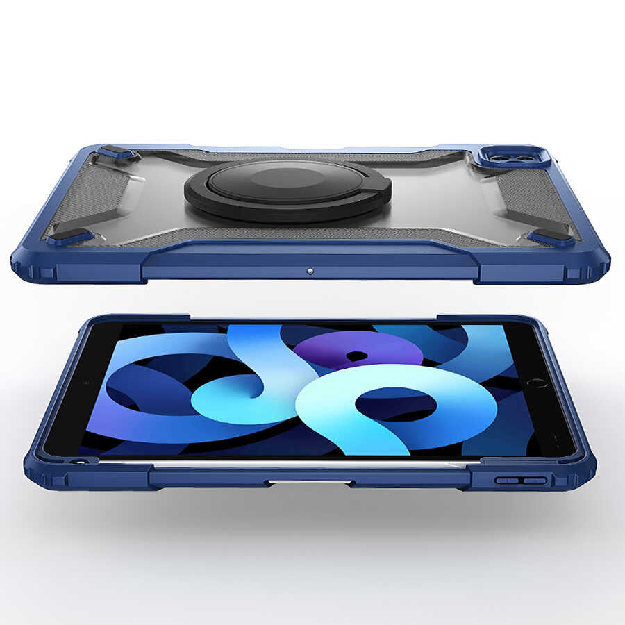 iPad 10.2 2021 (9.Nesil) Wiwu Mecha Dönebilen Standlı Tablet Kılıfı Siyah