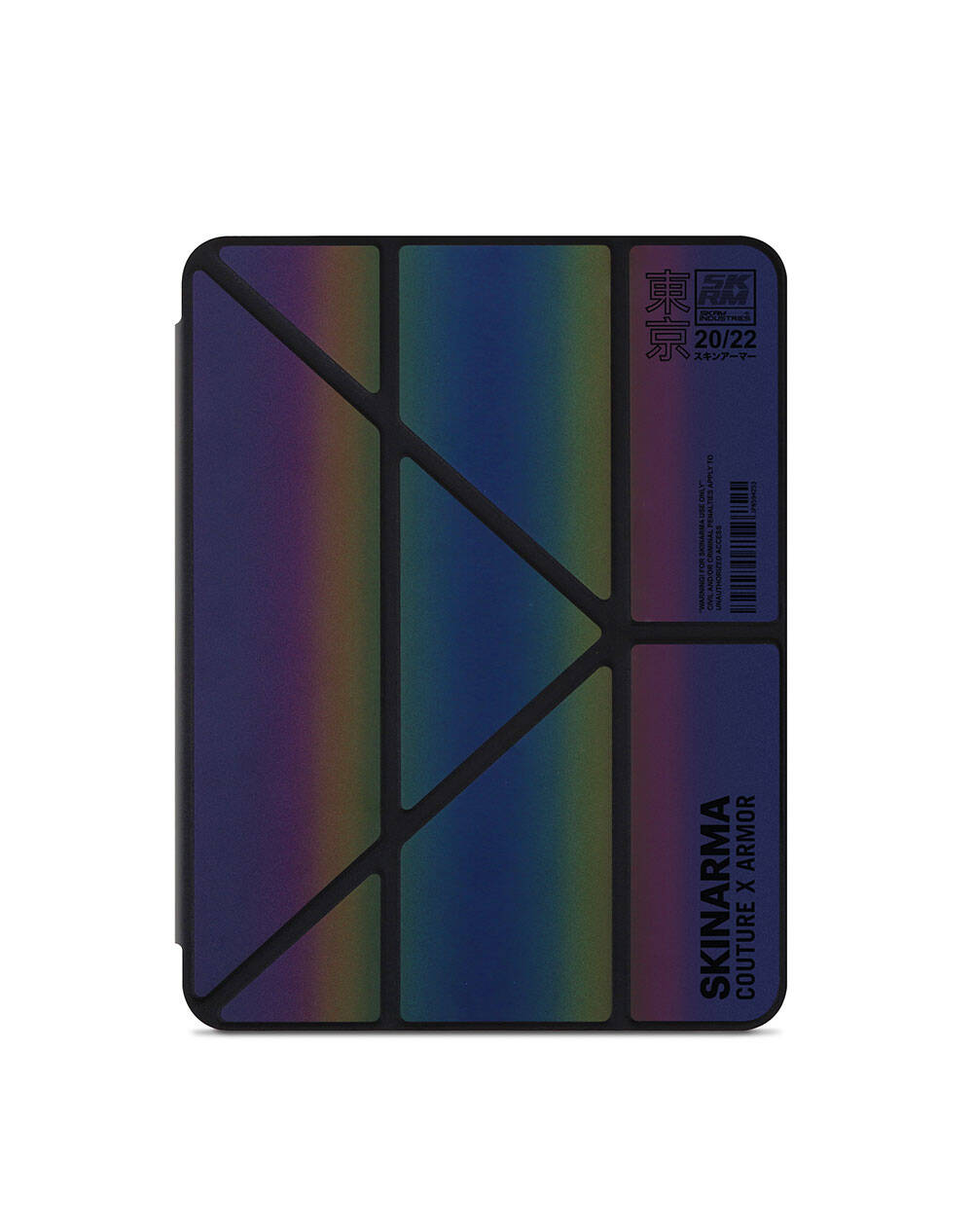 iPad 10.2 (8.Nesil) Kılıf SkinArma Holografik Tasarımlı Standlı Deri Görünümlü Kira Kobai Kılıf Colorful