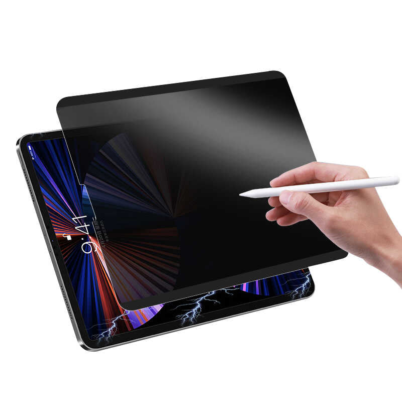 iPad 10.2 (8.Nesil) Wiwu iPrivacy Magnetik Paper Like Hayalet Ekran Koruyucu Siyah