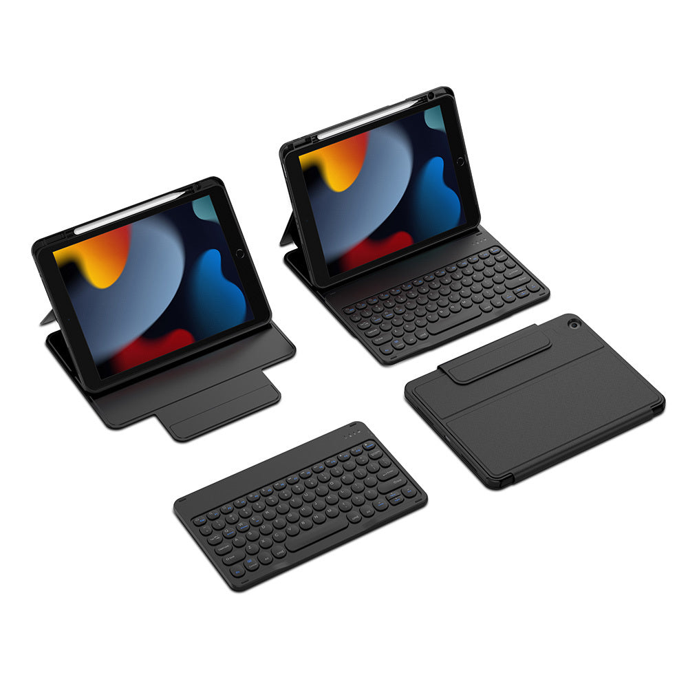 iPad 10.2 (8.Nesil) Wiwu Protective Gizli Kalem Bölmeli Klavyeli Kılıf Mavi