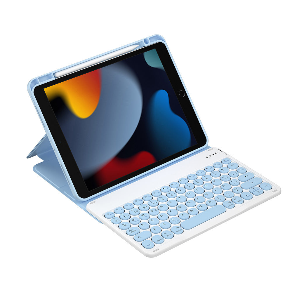 iPad 10.2 (8.Nesil) Wiwu Protective Gizli Kalem Bölmeli Klavyeli Kılıf Mavi