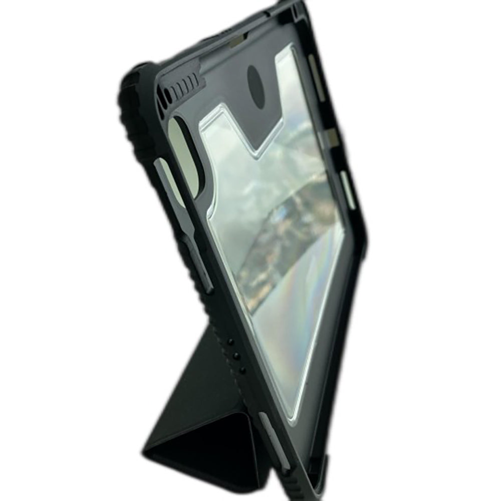 iPad 10.9 2022 (10.Nesil) Raptic Armor Serisi Airbagli Katlanabilir Standlı Smart Cover Kılıf Siyah