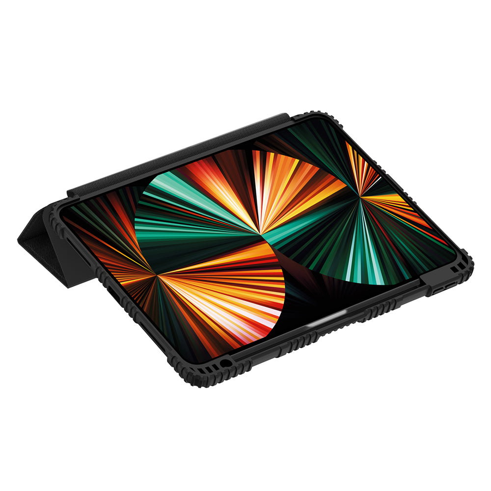 iPad 10.9 2022 (10.Nesil) Raptic Armor Serisi Airbagli Katlanabilir Standlı Smart Cover Kılıf Siyah
