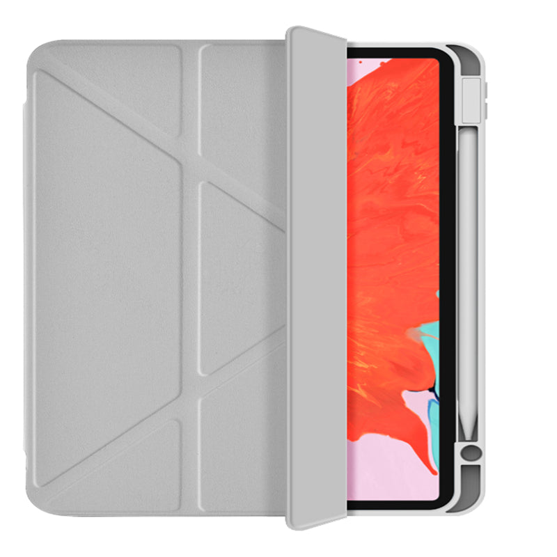 iPad 10.9 2022 (10.Nesil) Wiwu 360° Dönebilen Standlı Magnetik Koruyucu Tablet Kılıfı Gri