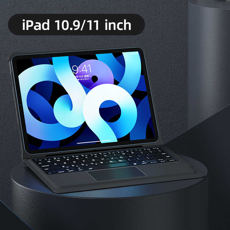 iPad Air 11 2024 Benks Multifunctional Kablosuz Klavyeli Kılıf Siyah